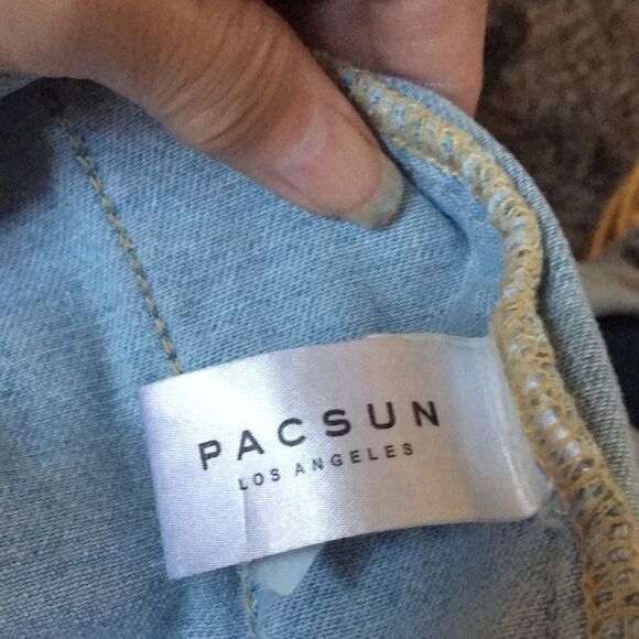 Pacsun distressed blue Jean jacket Small cotton distressed - Picture 5 of 9